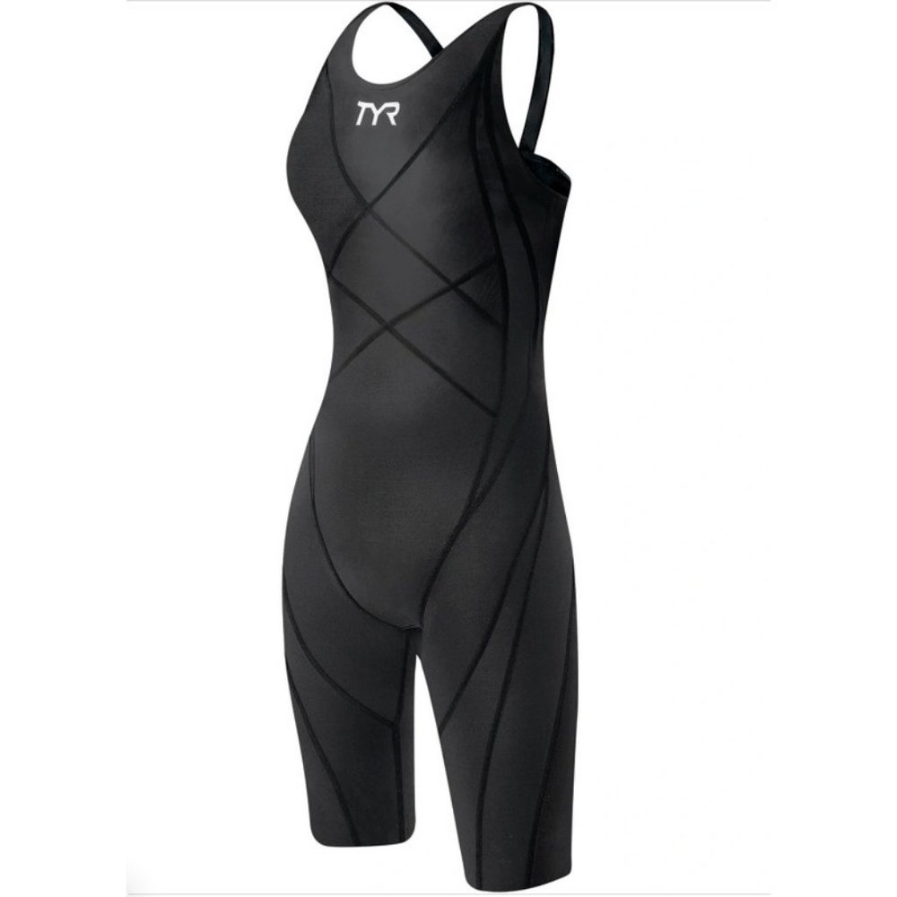 TYR Womens Tracer Light Aerofit Short John Tech Suit - Black - Size 24L - Picture 1 of 8